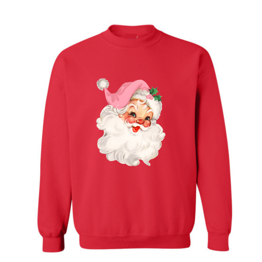 Retro Pink Santa Crew