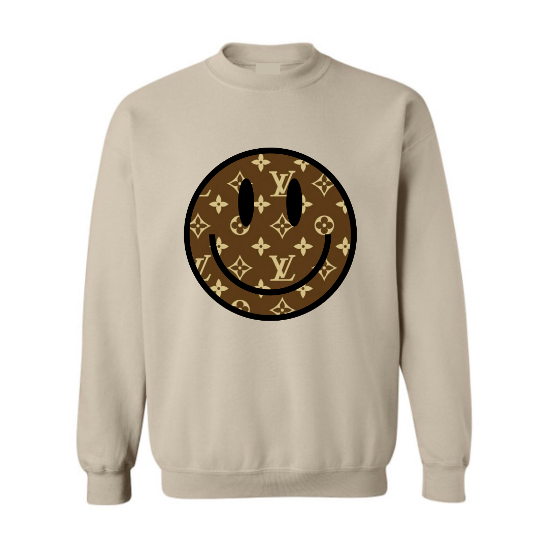 Designer Smiley LV ( Beige Crewneck)