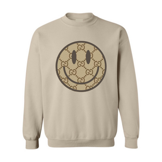 Designer Smiley GG (Beige Crewneck)