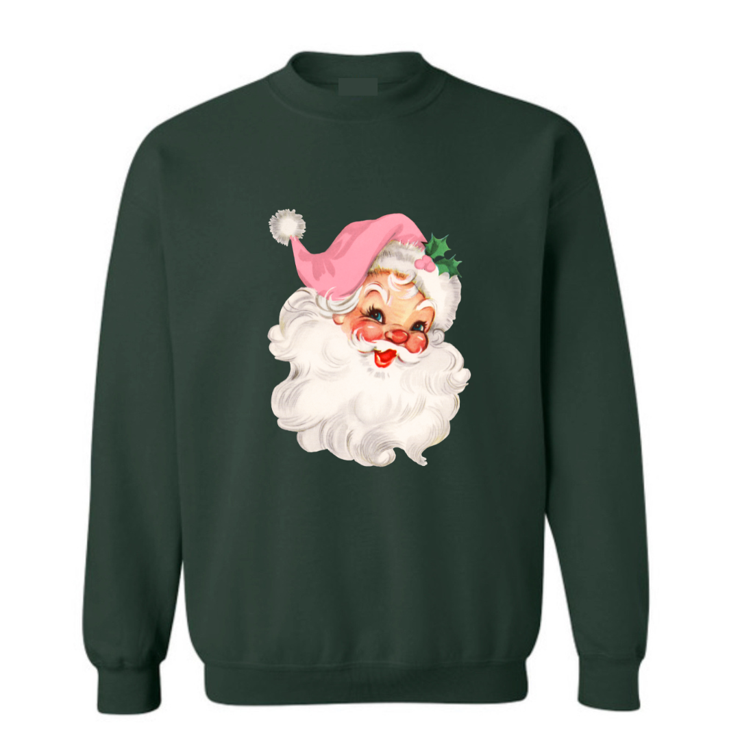 Retro Pink Santa Crew