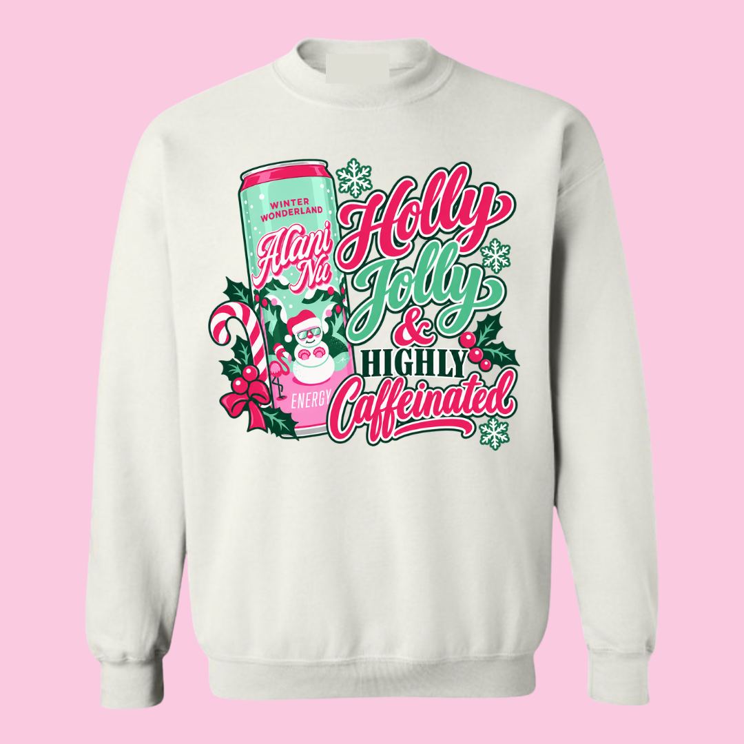 Holly Jolly & Caffeinated Crewneck